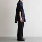 WIDE STRAIGHT TROUSERS #BLACK [A25C04PT03C]