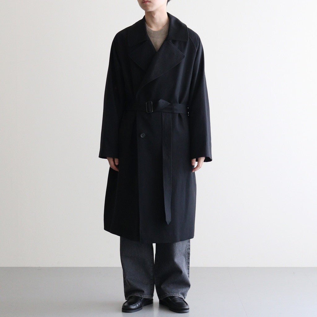 Wool Gabardine Trench Coat #BlackNavy [BHS25F006]