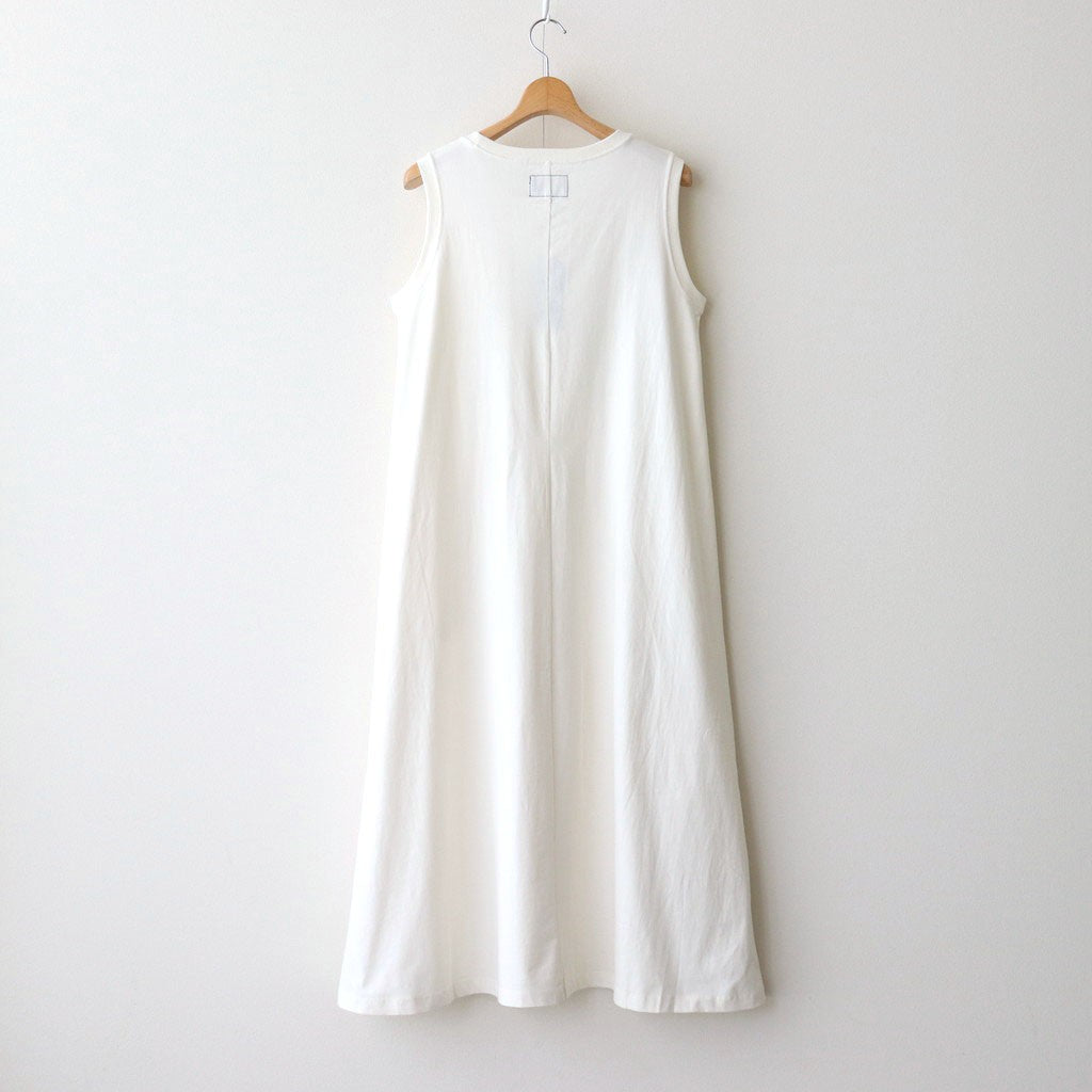 Cotton Jersey Sleeveless Flared Dress #Ivory [N25SF060]