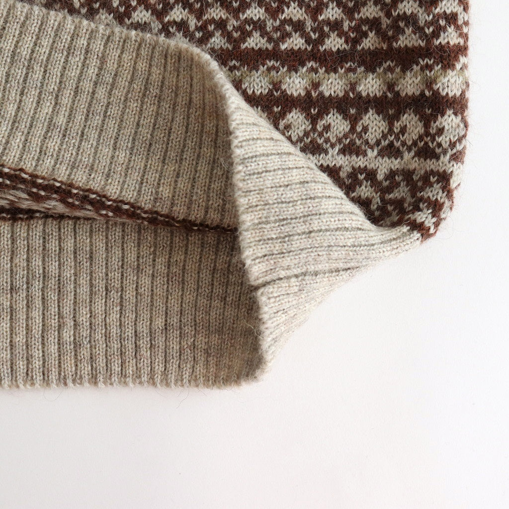 FAIR ISLE SWEATER #BEIGE [PMAS-KN05]