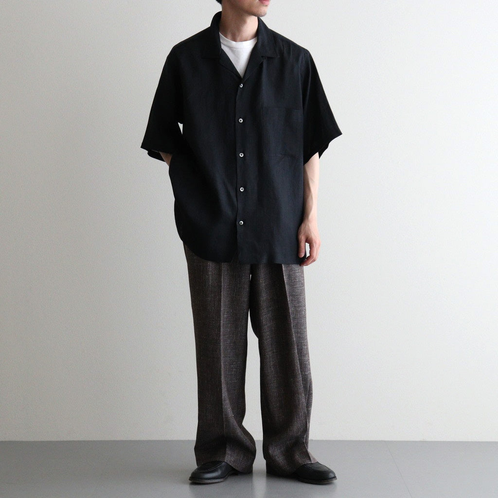 NEW OPEN COLLAR S/S SHIRT #BLACK [A26B05SH01B]