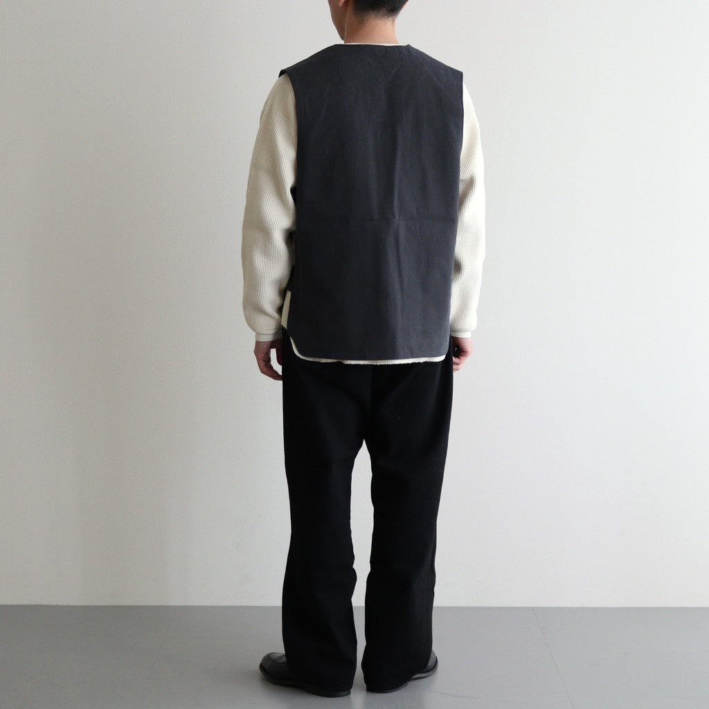 DUCK CLOTH WORKADAY VEST #FADE NAVY [PMAS-VT02]