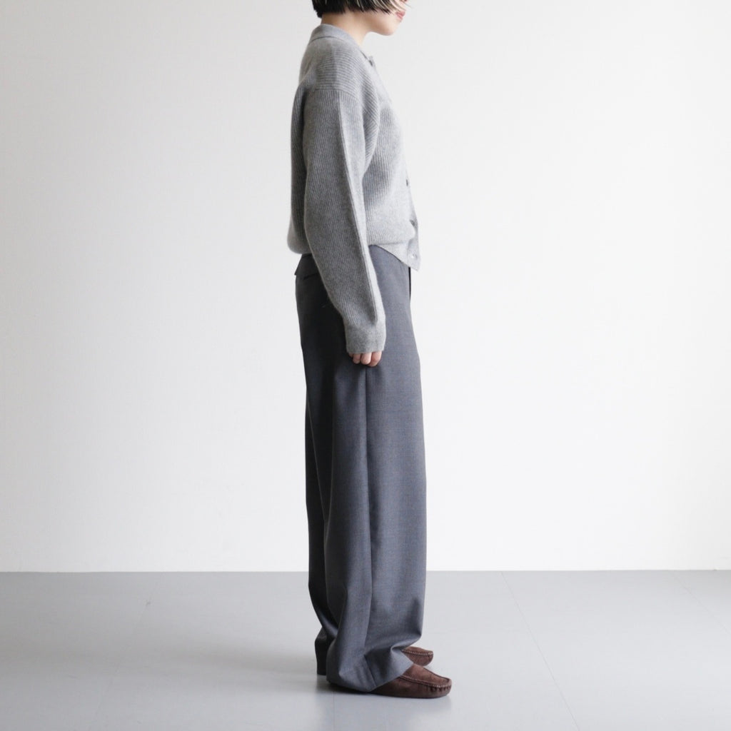 CASHMERE FOX POLO CARDIGAN #GRAY [BN-25FL-044]