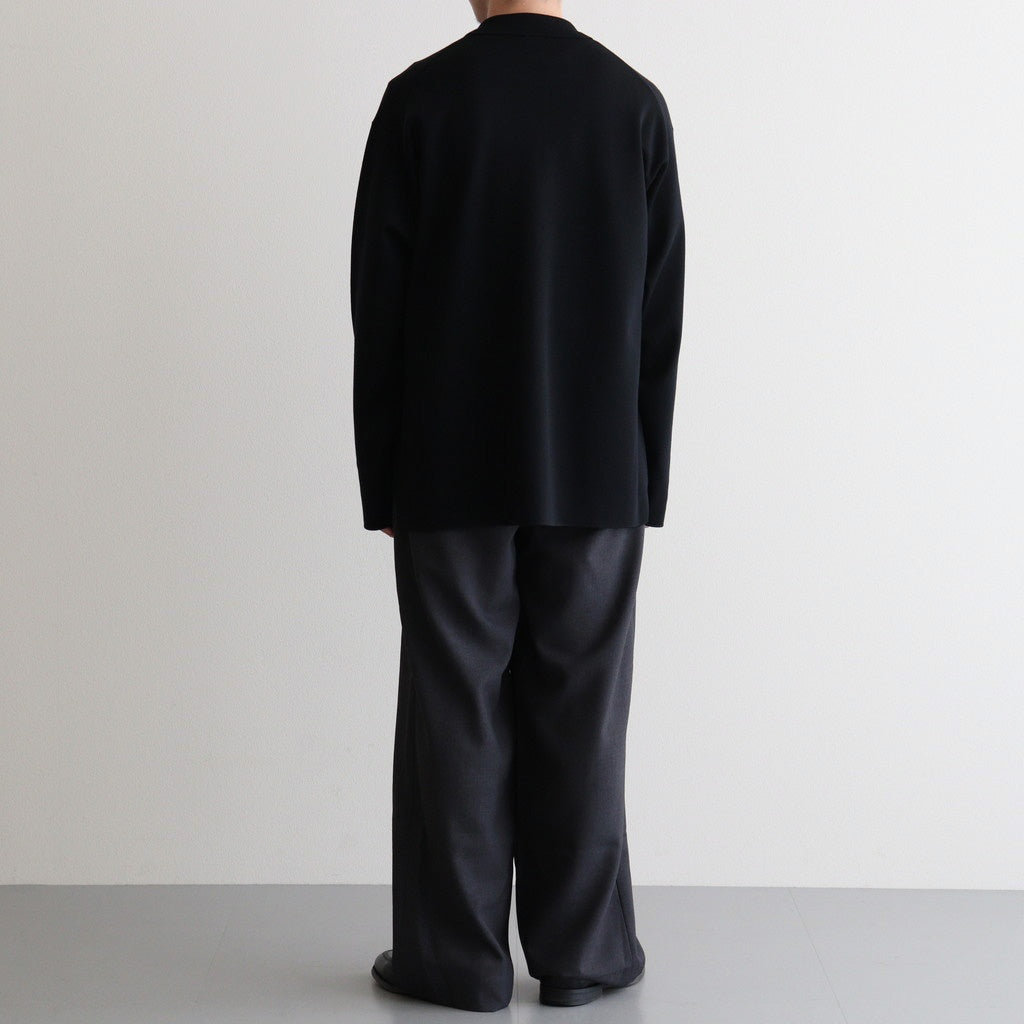 32G SMOOTH WOOL POLO HALF ZIP #BLACK [BN-25FM-021] - Diffusion