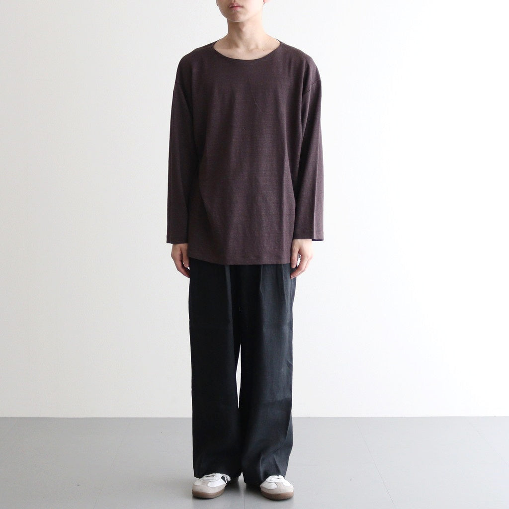 NORMANDY LINEN BASQUE SHIRT #DARK BROWN [BN-25SM-065] - Diffusion