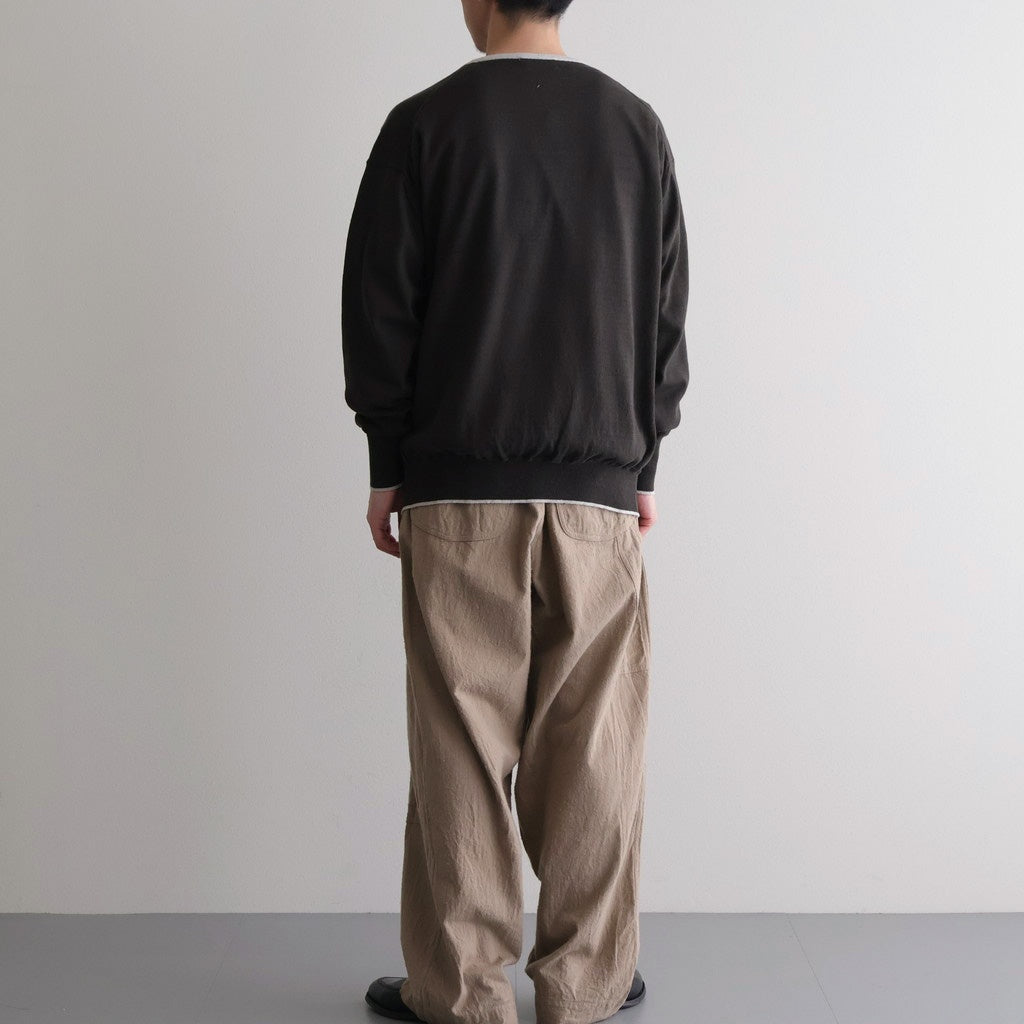 Cotton Silk Henleyneck #Charcoal [NEP-SS2627]