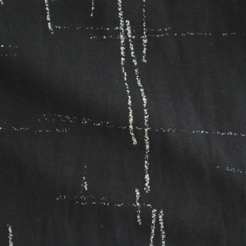 ORIGINAL PRINTED OPEN COLLAR SHIRTS (KASURI) Short-sleeve #BLACK [261OJ-SH20]