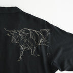 ORIGINAL PRINTED OPEN COLLAR SHIRTS (ANIMAL DRAWING) Short-sleeve #BLACK [261OJ-SH22]