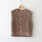Cotton Snarl Yarn Knit Vest #BROWN [NEP-SS2533W]