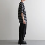 CREW NECK TEE #GRAY BORDER [M26A12CS02B]