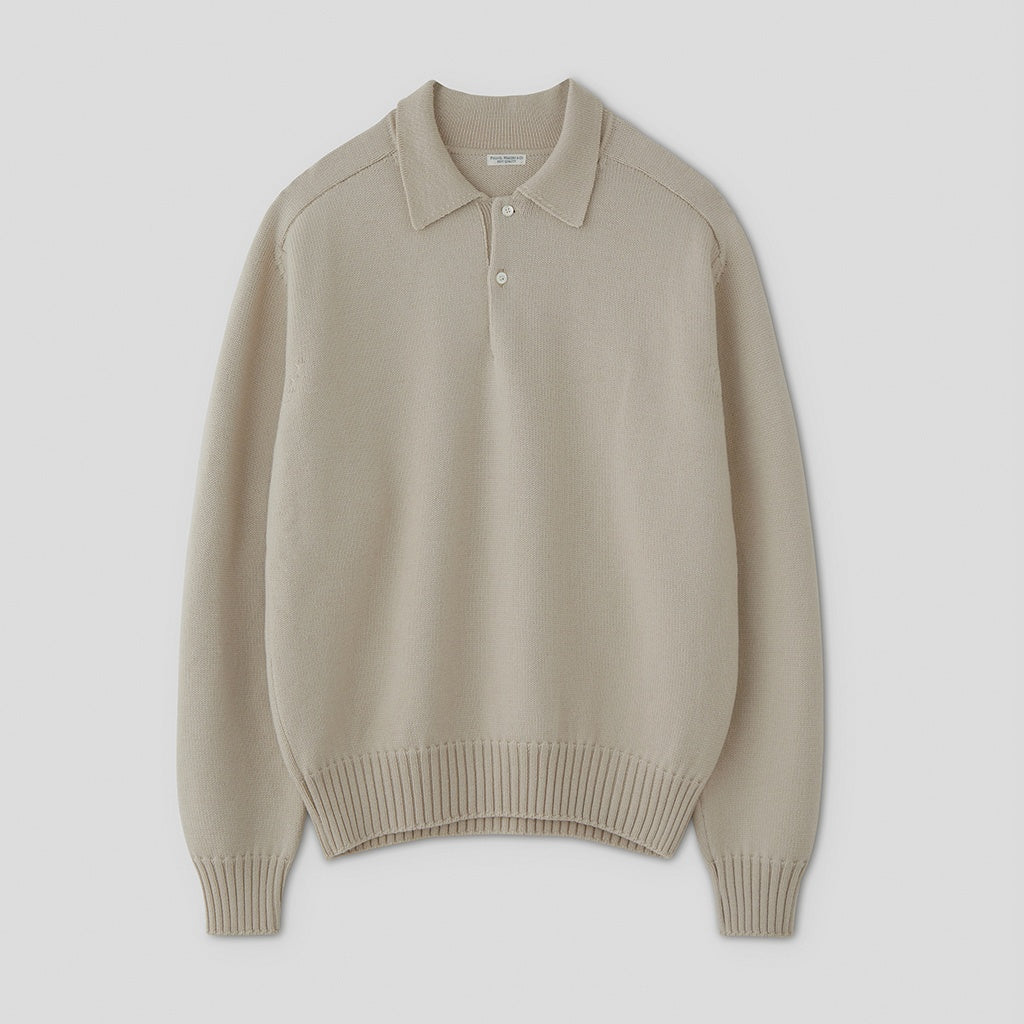 KNIT POLO #ECRU [PMAS-KN04]