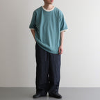 Co/Silk Nep Ringer Tee #DustTurquoise-BODY×Ivory [BHS25S039]
