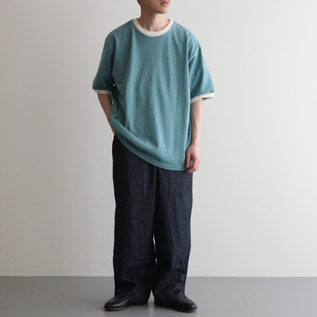 Co/Silk Nep Ringer Tee #DustTurquoise-BODY×Ivory [BHS25S039]