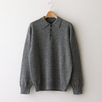 WASHED HIGH COUNT LINEN POLO #GRAY [BN-25SM-023]