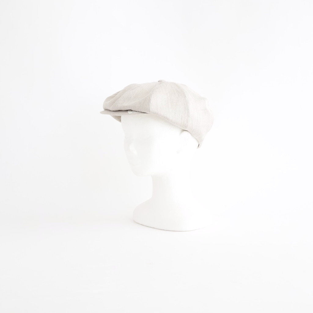 LINEN HERRINGBONE PEAKED CAP #OATMEAL [261OJ-HT02]