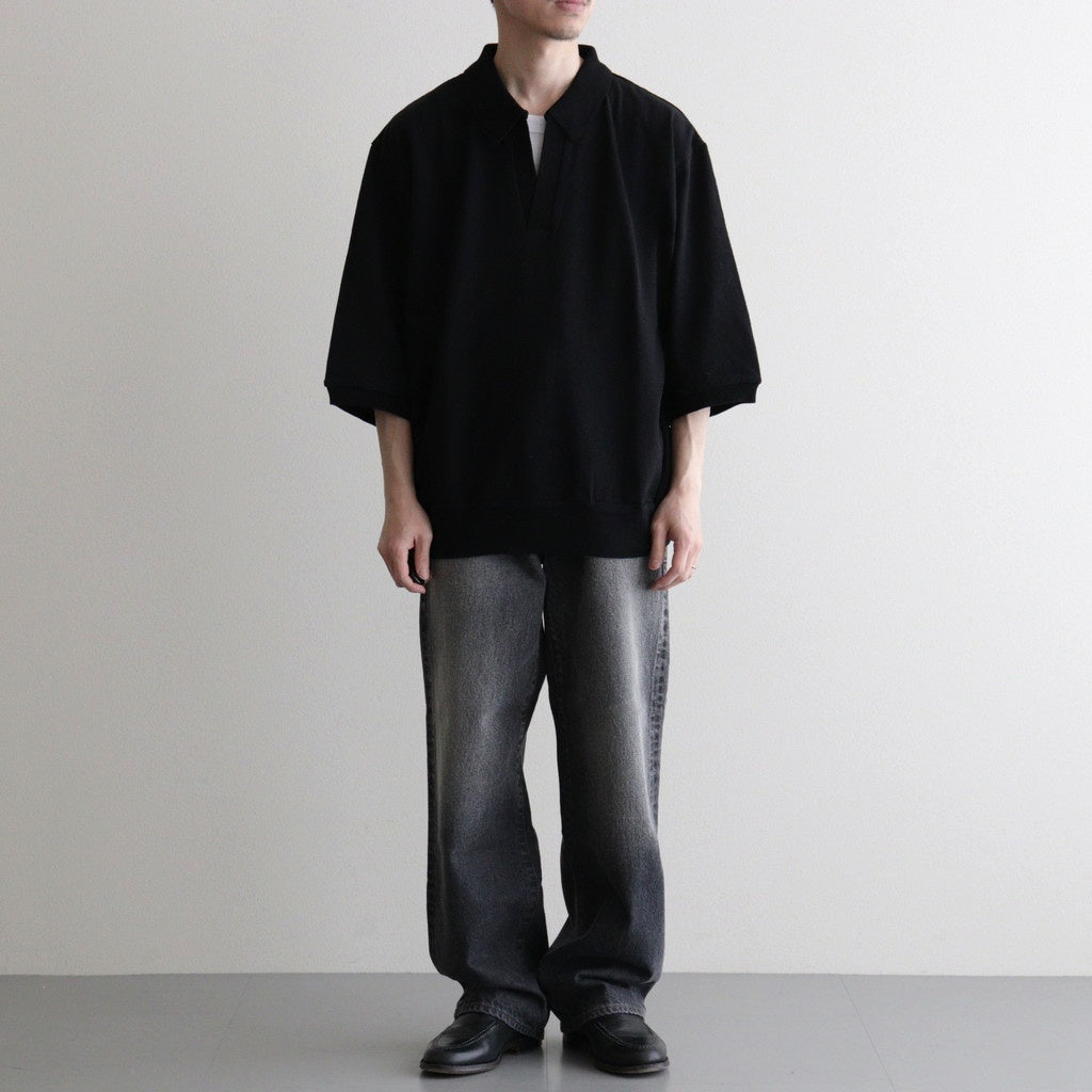 Co/Silk Nep Skipper Cropped Sleeve #Black [BHS26S029]