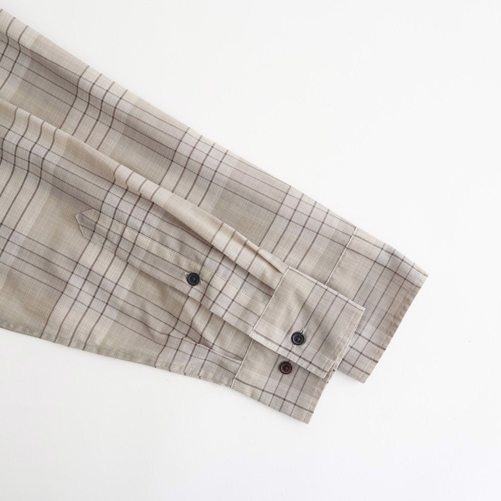 OPEN COLLAR L/S SHIRT #SAGE CHECK [M26A18SH01C]