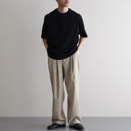 DOUBLE PLEATED EASY TROUSERS #BEIGE [A26A15PT02C]