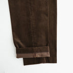 MIXED-WALE CORDUROY NOTUCK SLACKS #BROWN [26W-BIS-PT15]