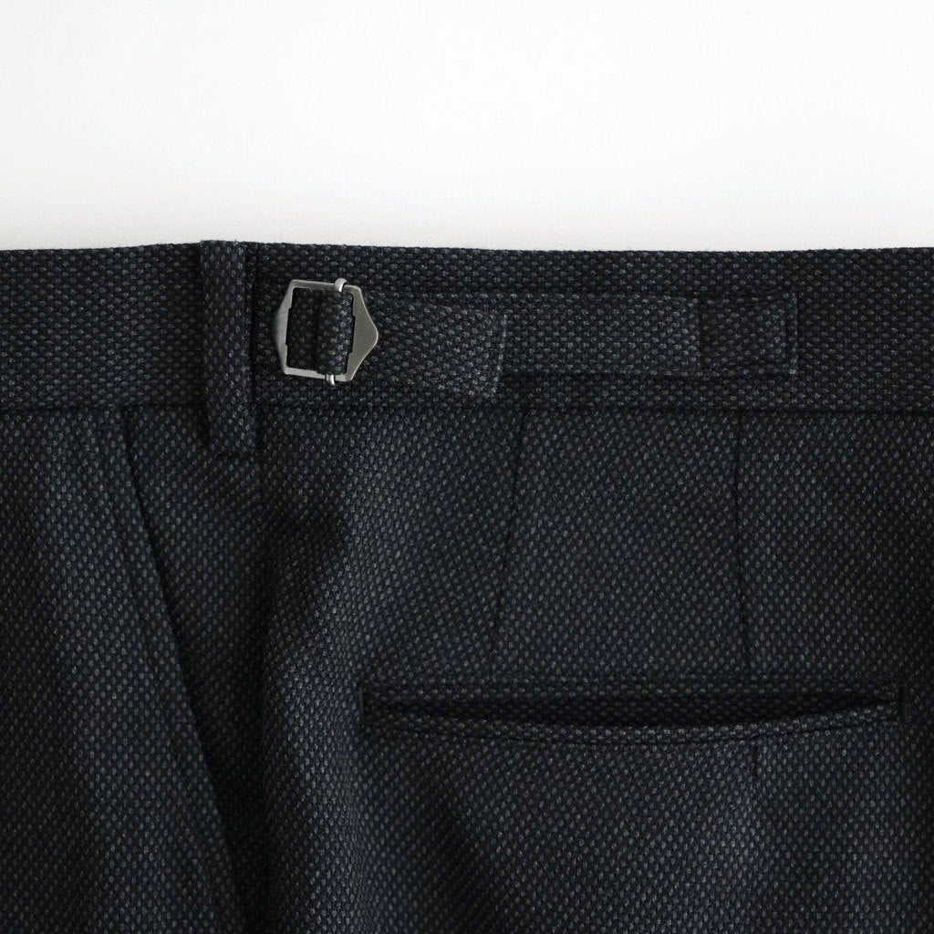 SINGLE PLEAT WIDE TROUSERS #GRAY BIRD’S-EYE [M26C10PT02C]