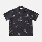ORIGINAL PRINTED OPEN COLLAR SHIRTS (Animal Drawing) Short-sleeve #ONYX [251OJ-SH22]