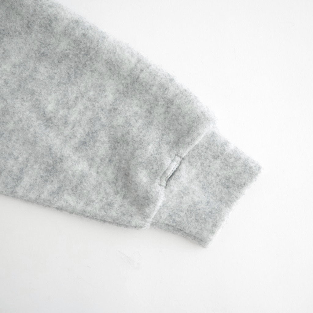 THERMAL FLEECE HALF ZIP TOP #LIGHT GREY [SM62MC002]