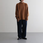 CASHMERE FOX FINGERHOLE BOAT NECK #CAMEL [BN-25FL-041]