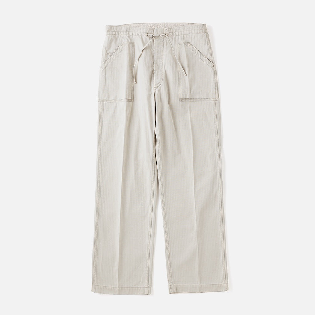 PATINA HERRINGBONE GATHERING TROUSER #BONE [251OJ-PT07]