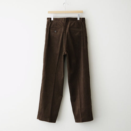 MIXED-WALE CORDUROY NOTUCK SLACKS #BROWN [26W-BIS-PT15]