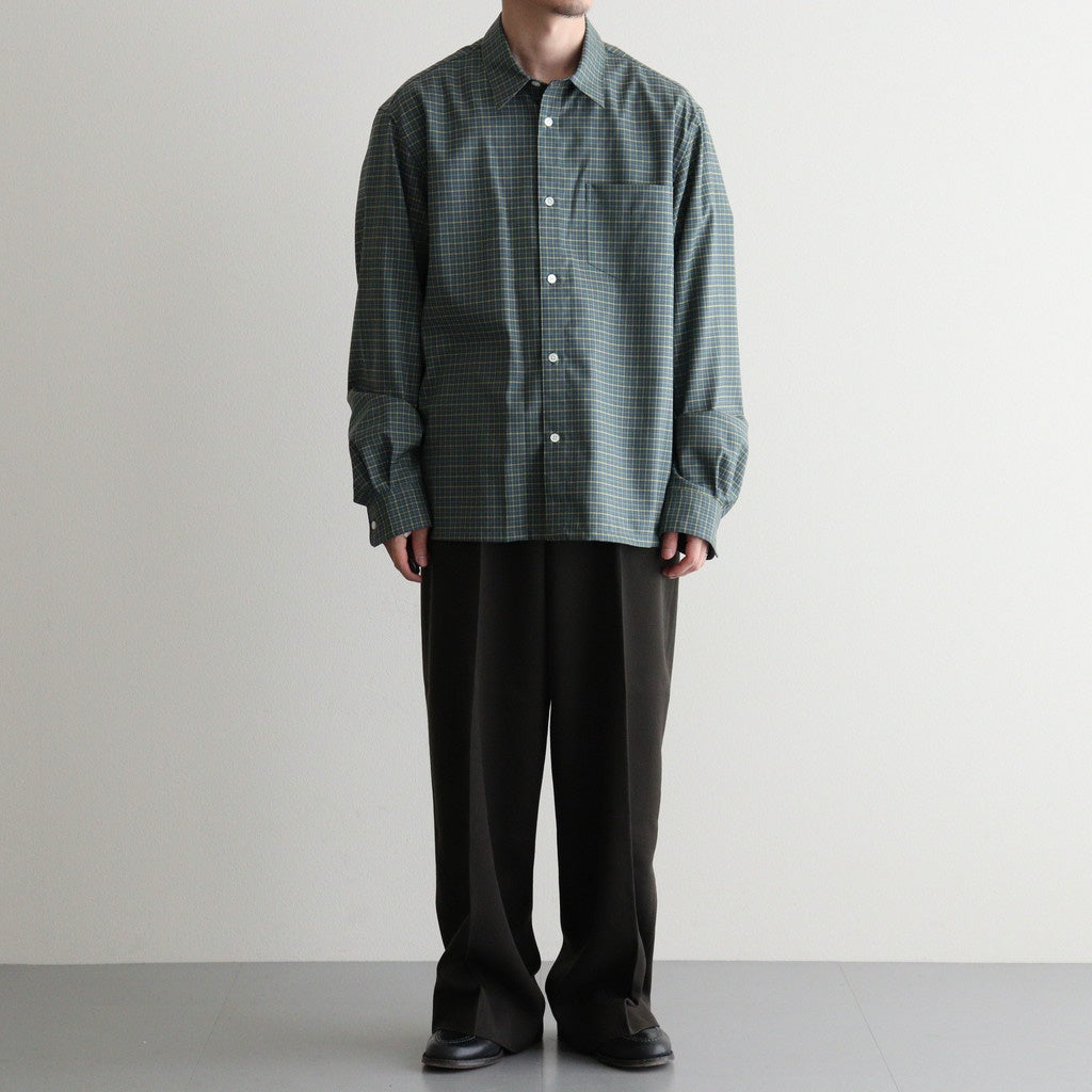 FLAT FRONT WIDE TROUSERS #D.OLIVE [A26C15PT02C]