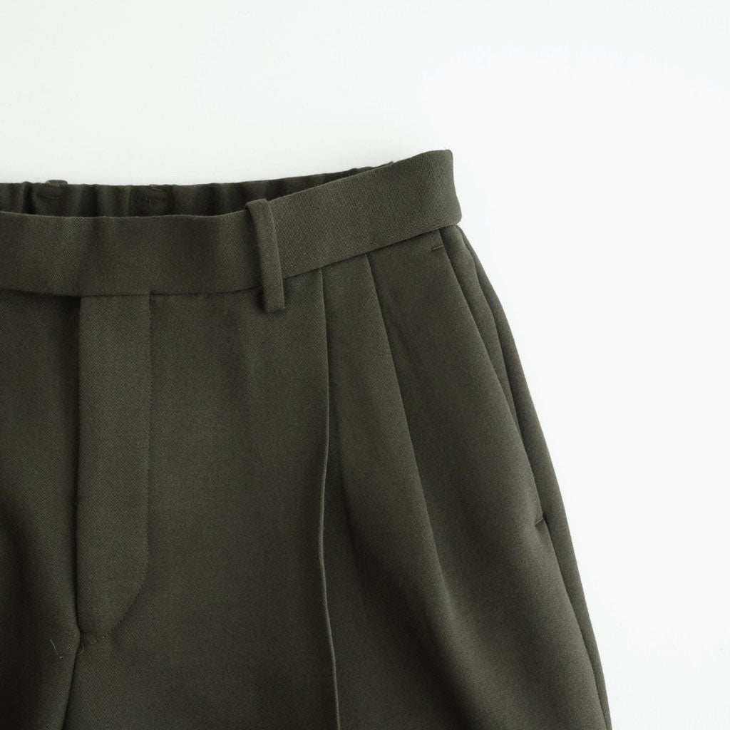DOUBLE PLEATED SEMI EASY TROUSERS #D.OLIVE [A26C15PT01C]
