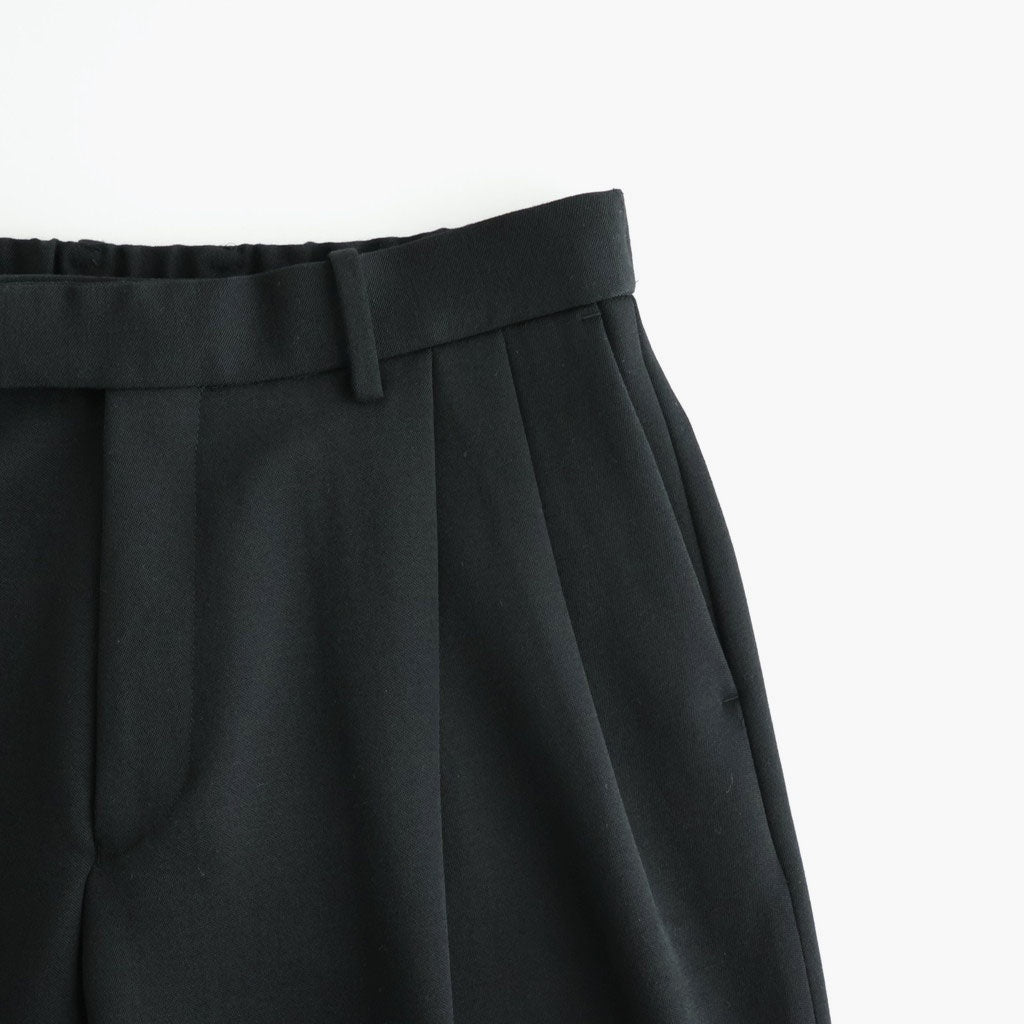 DOUBLE PLEATED SEMI EASY TROUSERS #BLACK [A26C15PT01C]