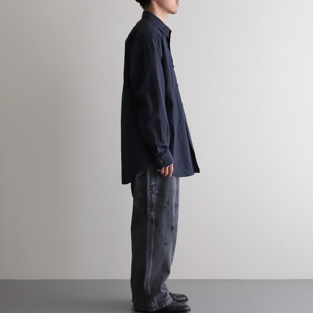 Cottton Silk Check Standard Shirt #Black Check [NEP-SS2645]