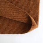 CASHMERE FOX FINGERHOLE BOAT NECK #CAMEL [BN-25FL-041]