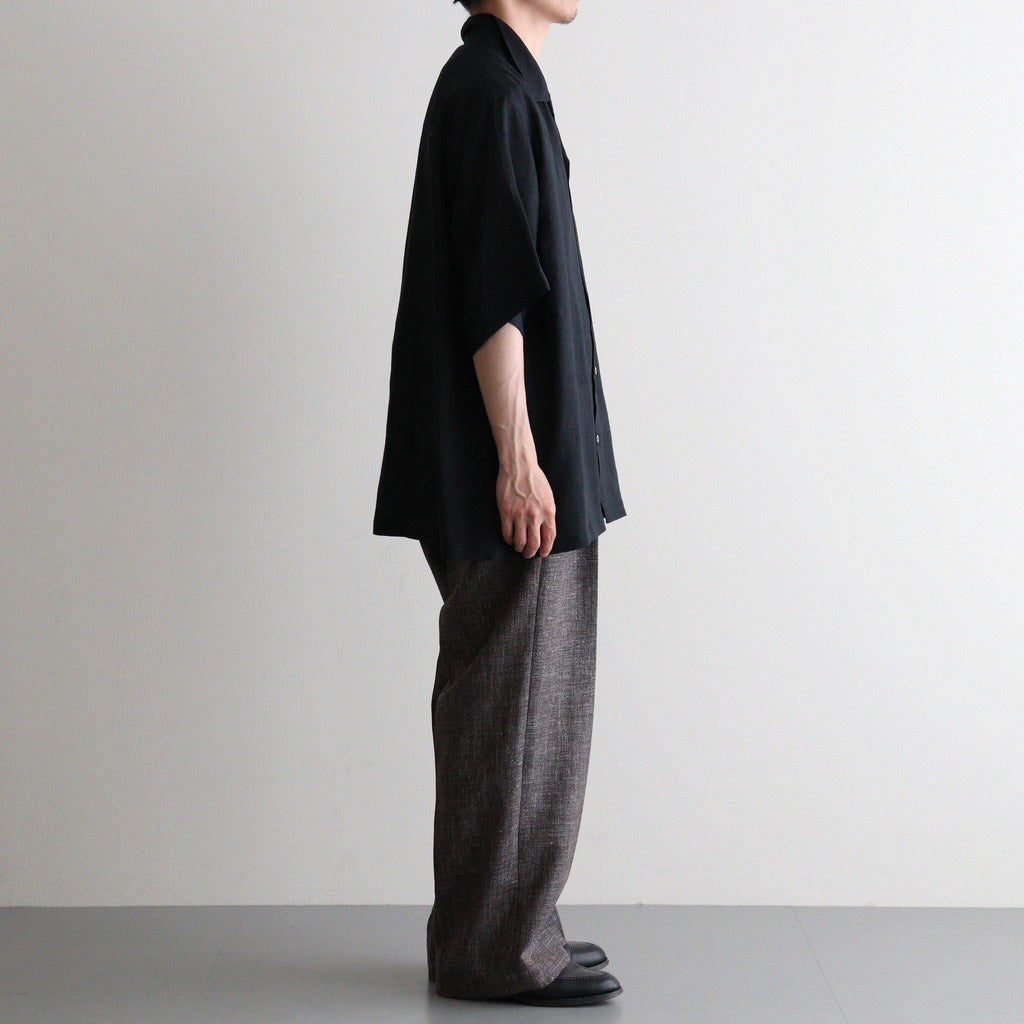 NEW OPEN COLLAR S/S SHIRT #BLACK [A26B05SH01B]