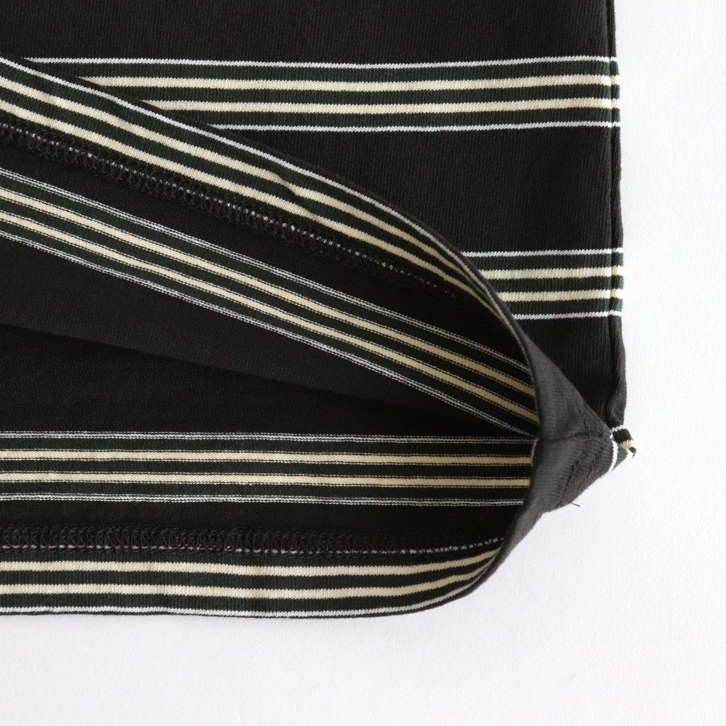 BORDER LONG SLEEVE TOP #GRAPHITExYELLOW [PMAT-CL02]