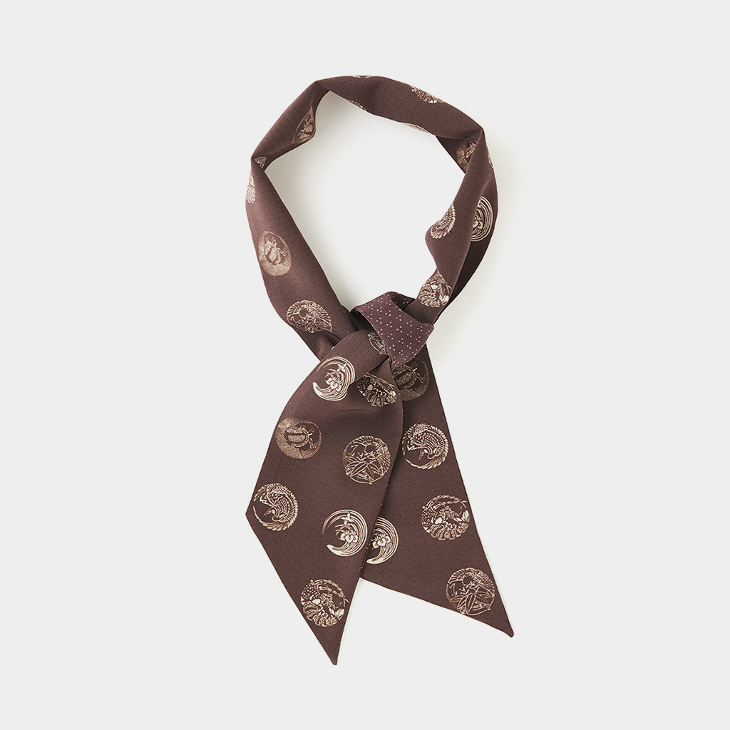 FADED SILK SCARF TIE #BARK [251OJ-AC02]