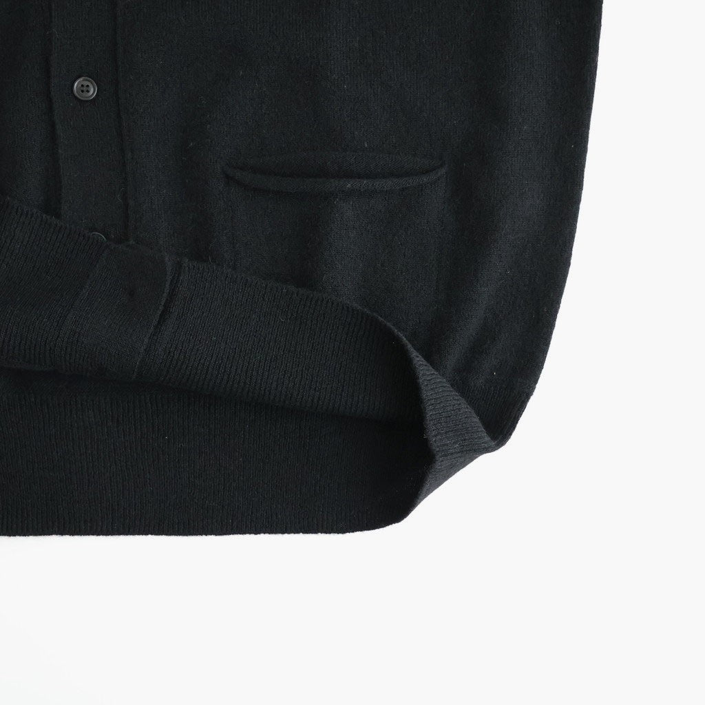 Lightweight All-yak POLO Cardigan #BLACK [NEP-AW2603]
