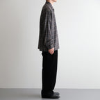 DOUBLE POCKET OPEN COLLAR L/S SHIRT #GRAY CHECK [M25C22SH02C]