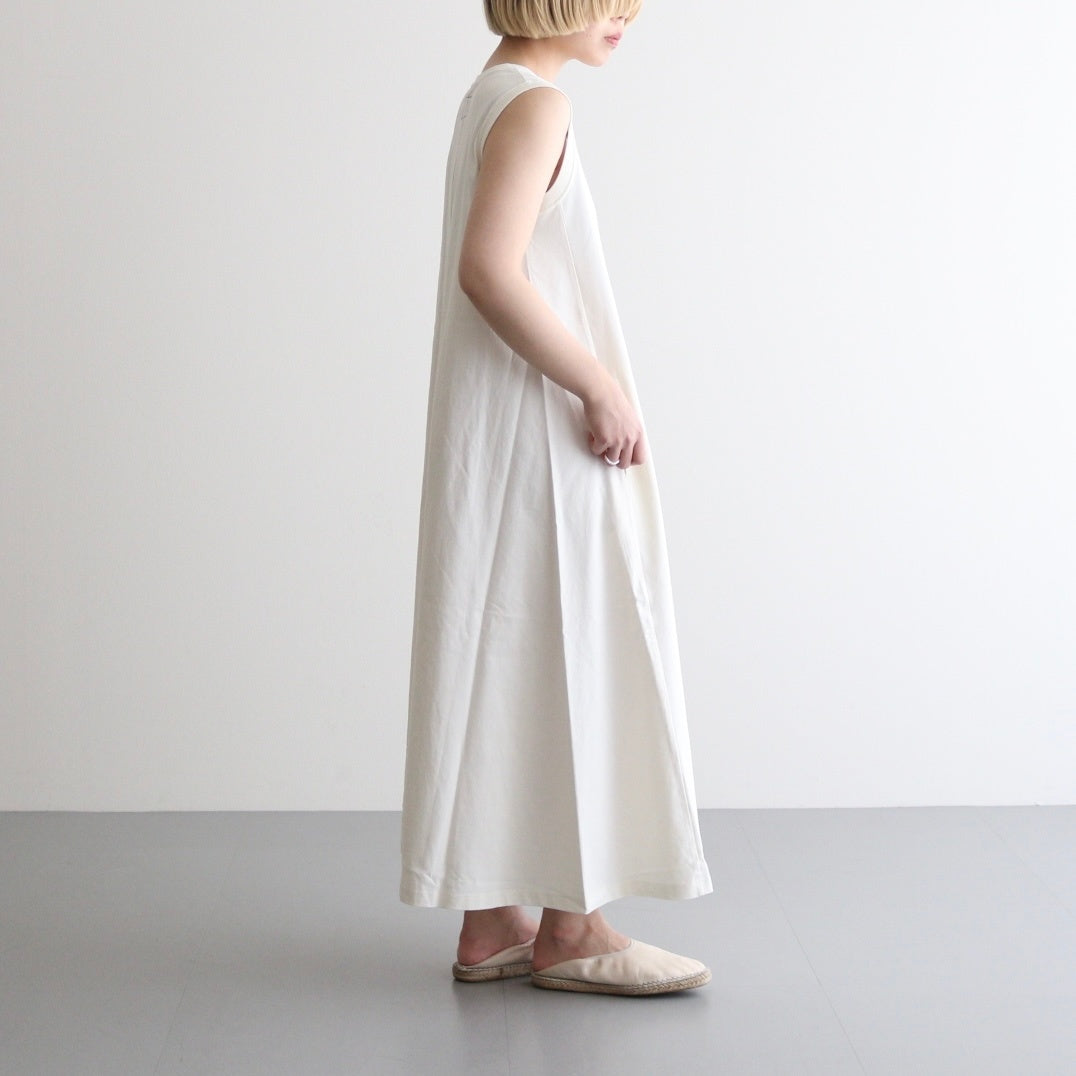 Cotton Jersey Sleeveless Flared Dress #Ivory [N25SF060]