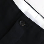 TWO TUCK MILITARY TROUSERS #BLACK [M25C07PT01C]