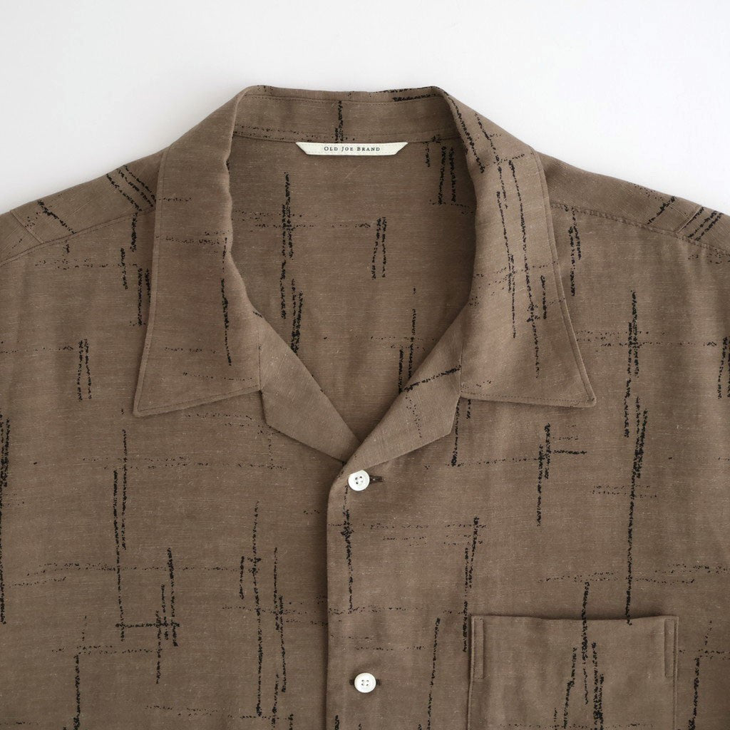 ORIGINAL PRINTED OPEN COLLAR SHIRTS (KASURI) Short-sleeve #MOCHA [261OJ-SH20]