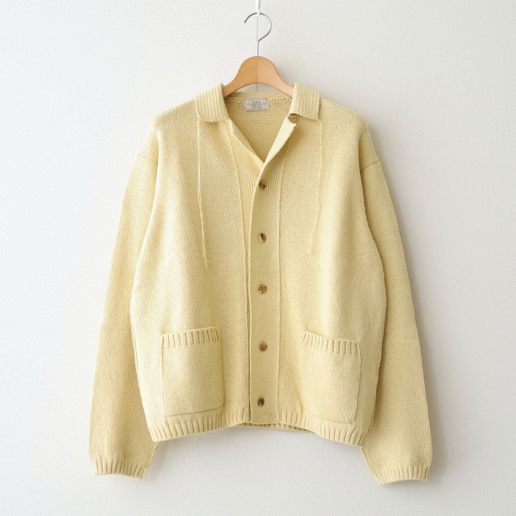 Cotton Fancy Yarn Crochet Collar Knit Jacket #Custard [NEP-SS2628]