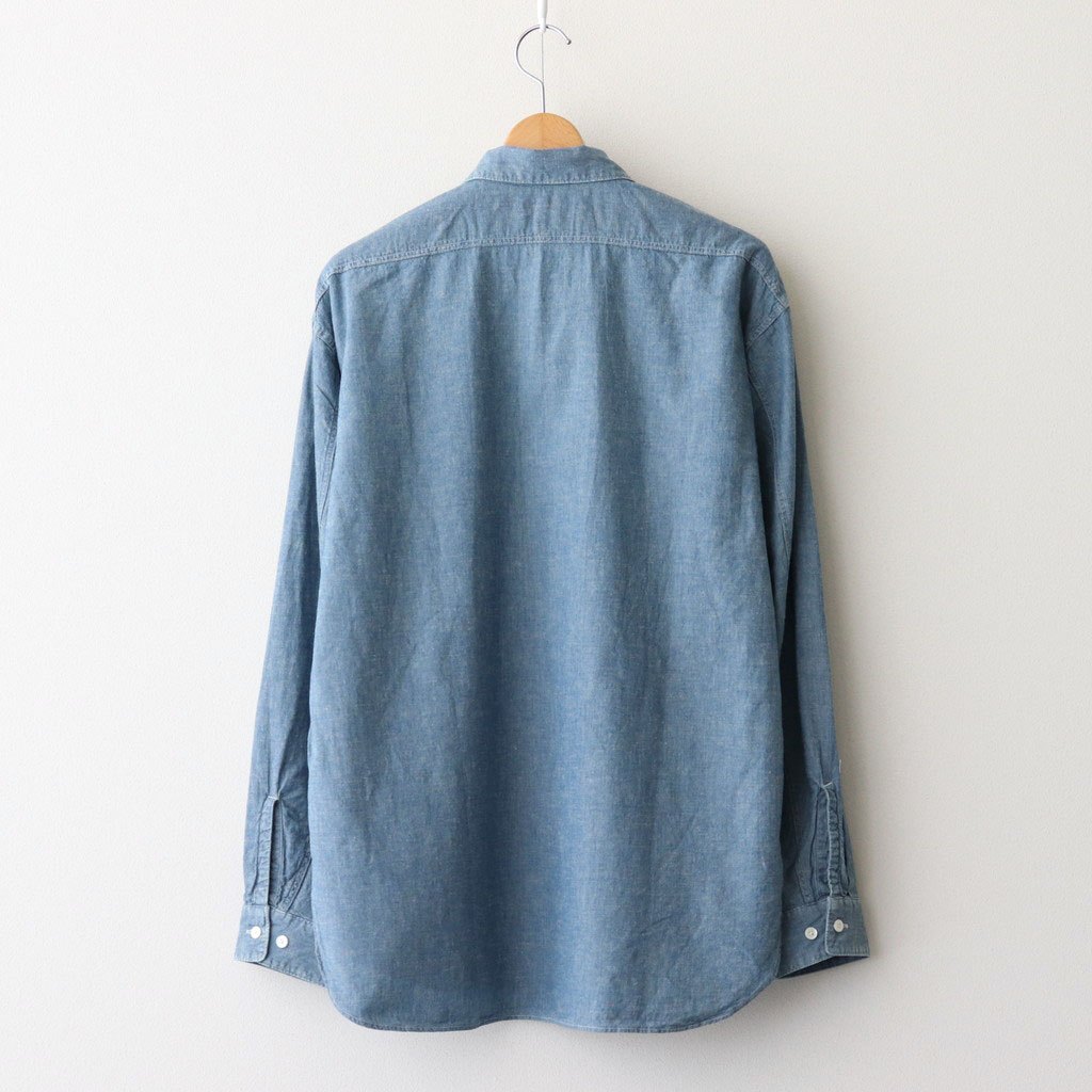 CHAMBRAY WORKADAY LS SHIRT #INDIGO(FADE) [PMAT-LS05]