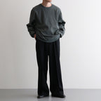 FLAT FRONT WIDE TROUSERS #BLACK [A26C07PT03C]