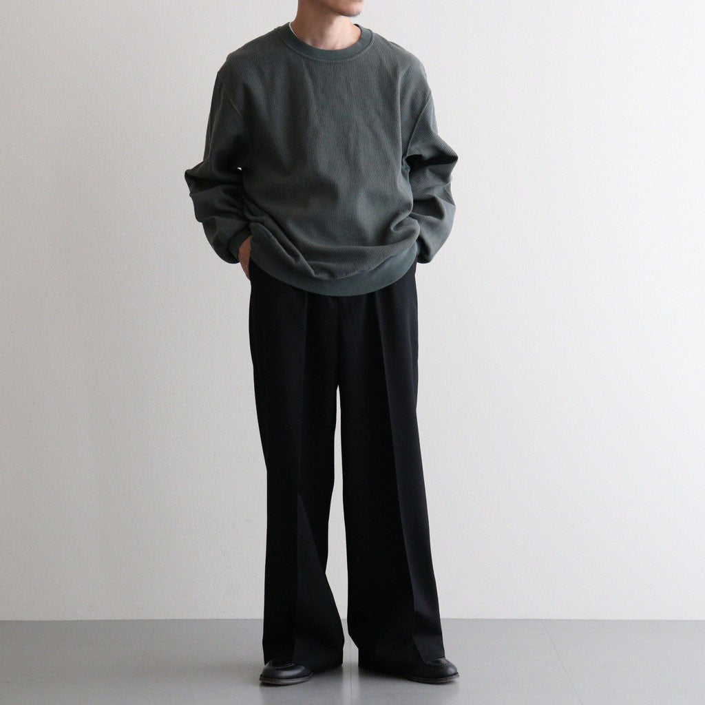 FLAT FRONT WIDE TROUSERS #BLACK [A26C07PT03C]