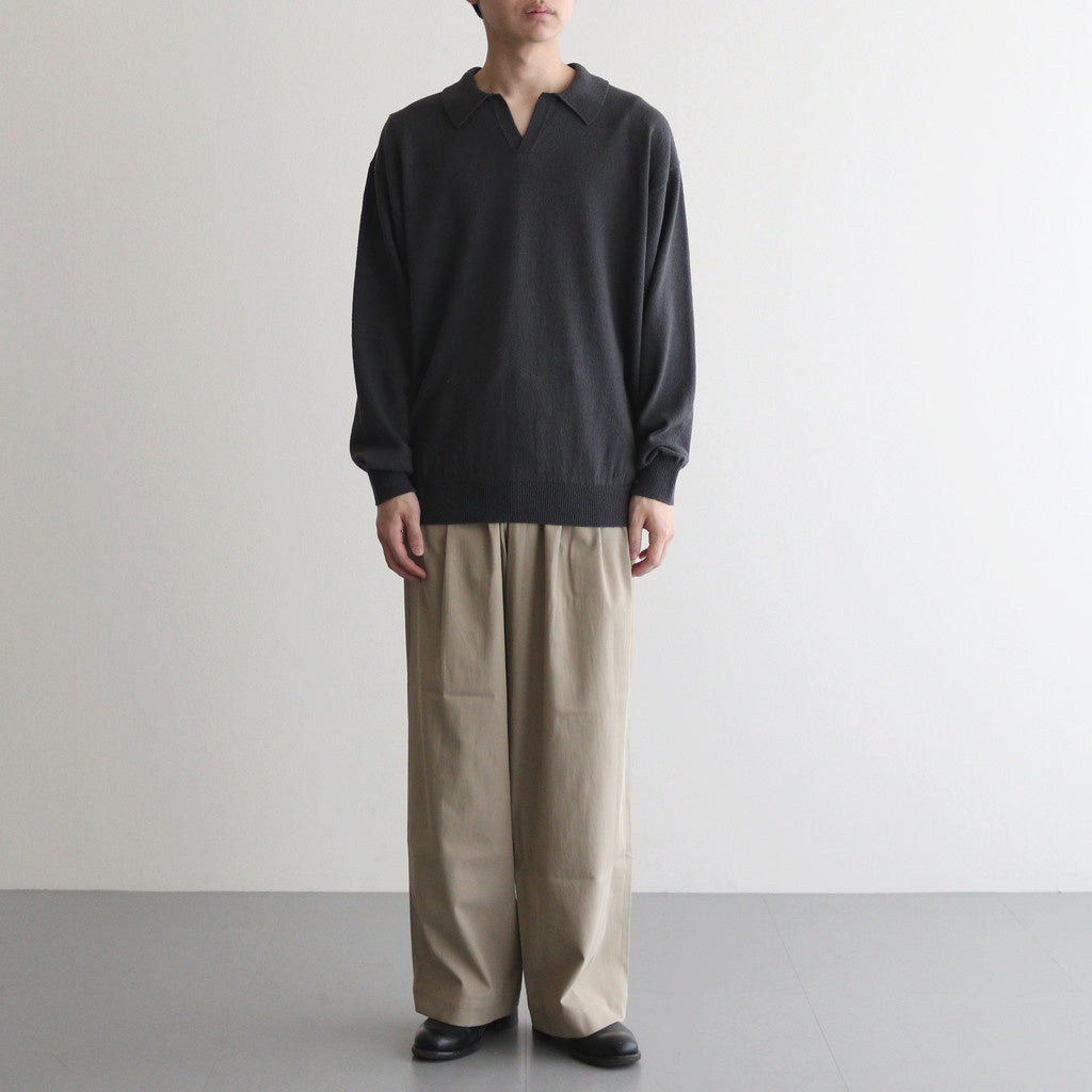 SILK POLO SKIPPER #CHARCOAL [BN-25SM-037]