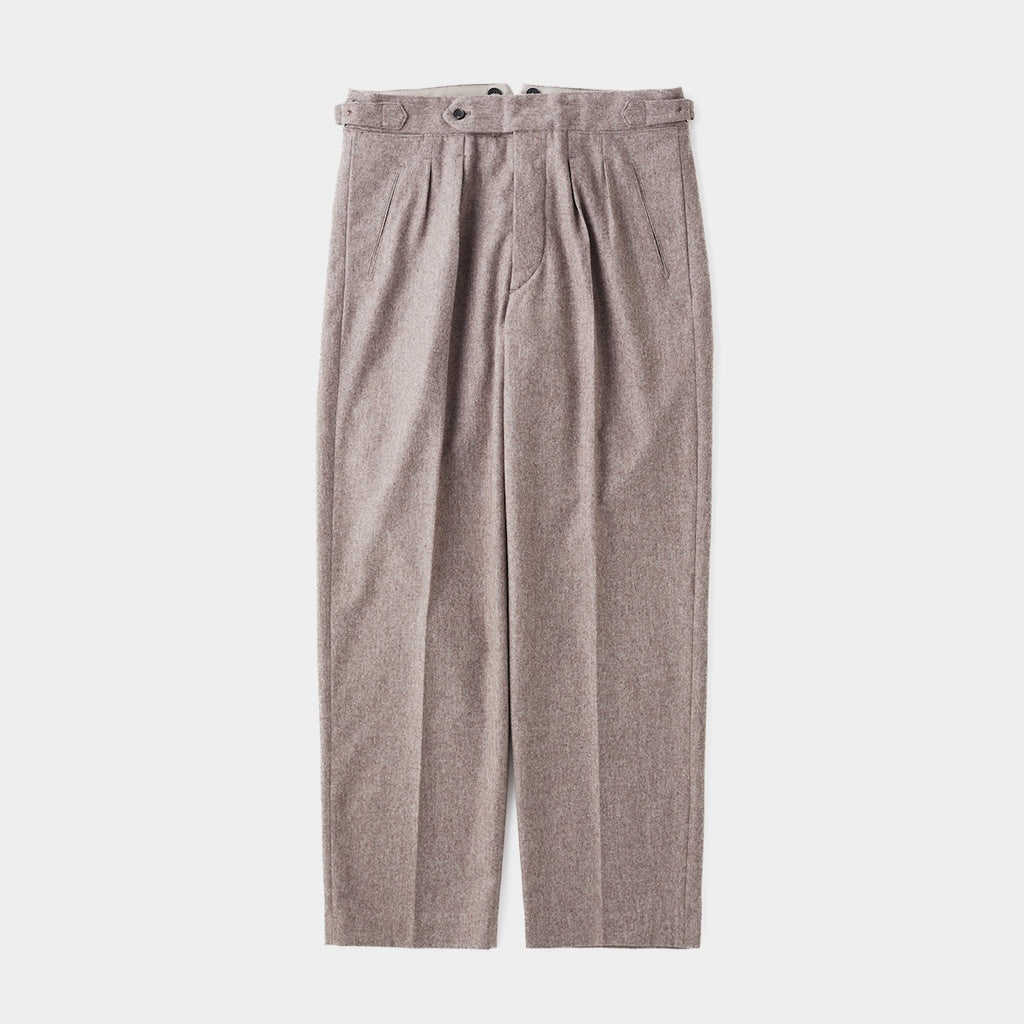 DOUBLE-PLEATED SMARTY TROUSER #TAUPE [242OJ-PT05]