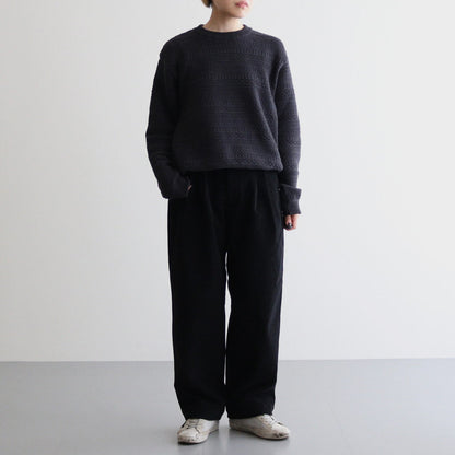 Corduroy Field Tuck Pants #Black [N24FC025]