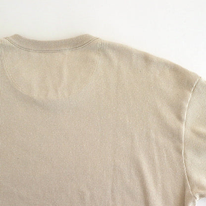 V-NECK SILK NEP RIBED TOPS #NATURAL [242OJ-CT09]